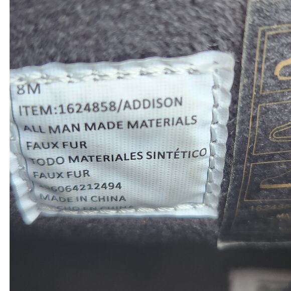 Khombu Addison Black Faux Leather Winter‎ Snow Boots Faux Fur Trimmed Women's 8M - Picture 2 of 11